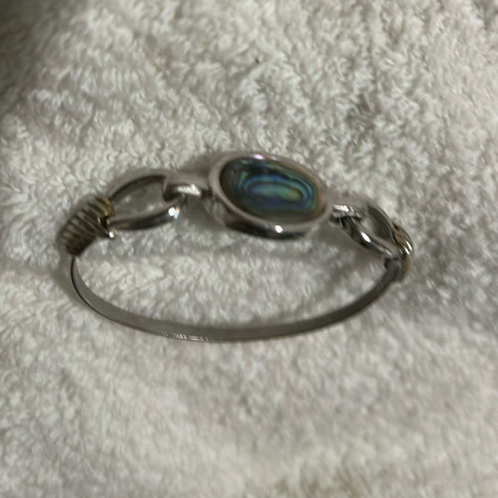 Avon Abalone Shell Bracelet, Ring & Pierced Earri… - image 8